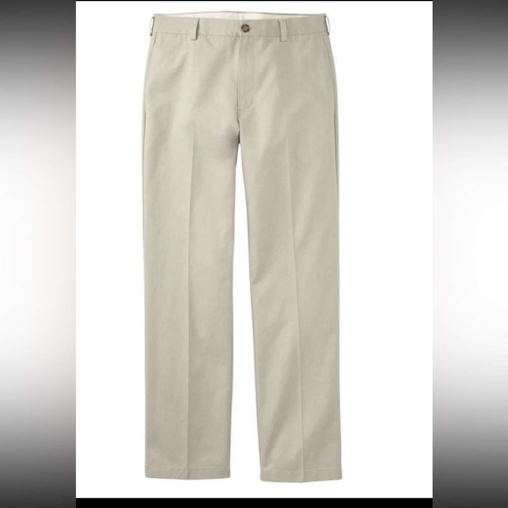 NWT Men’s L.L. Bean Wrinkle-Free Double L Khaki Chinos 38 x 30 Plain Front HC